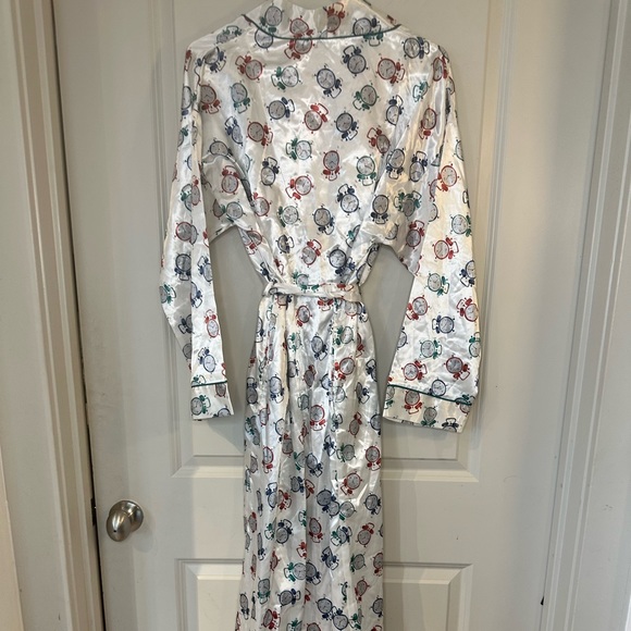 Kathryn Satin Alarm Clock Tie Robe, size Small - Picture 2 of 9